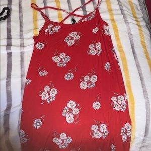 red flowered dress